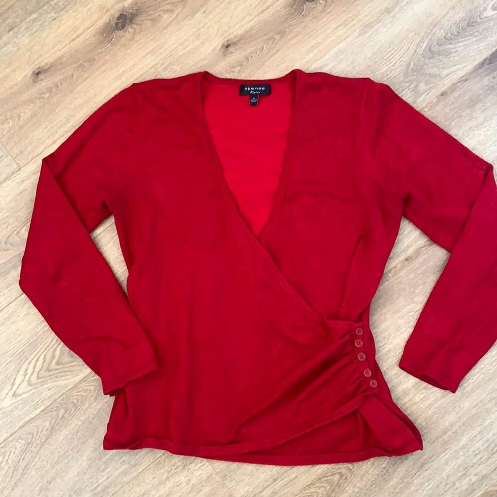 Gorgeous Red crossbody knit top size M